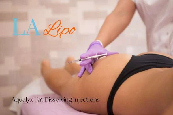 Woman having fat dissolving injections Wellingborough on thighs