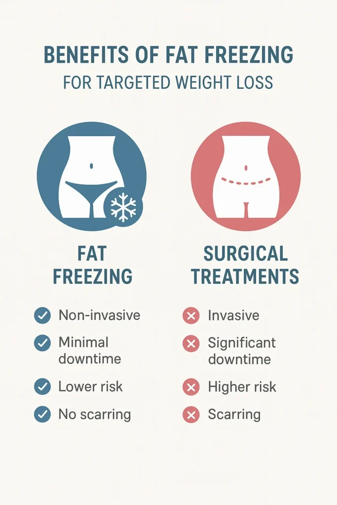graphic showing the benefits of fat freezing Wellingborough