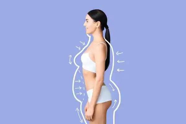 image of woman experiencing fat reduction treatment Wellingborough
